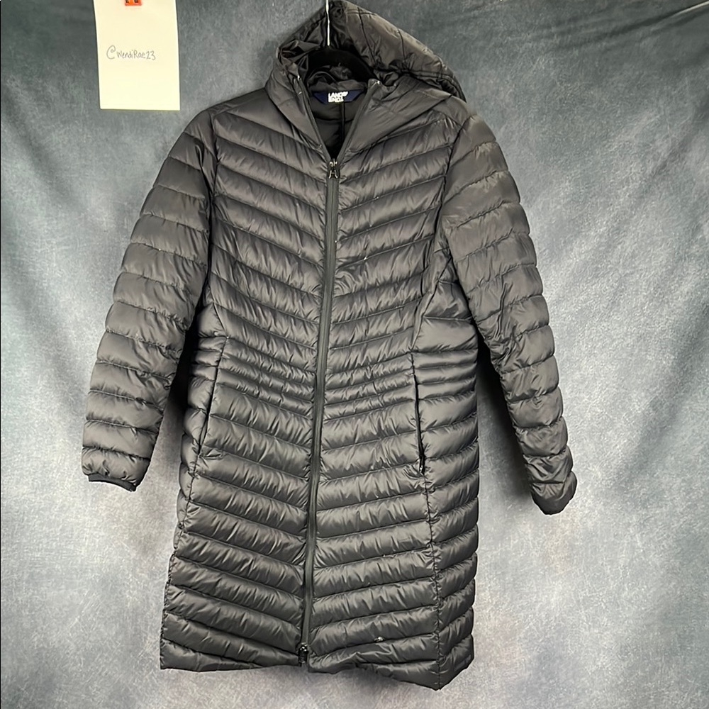 Land’s End black puffer coat, size M